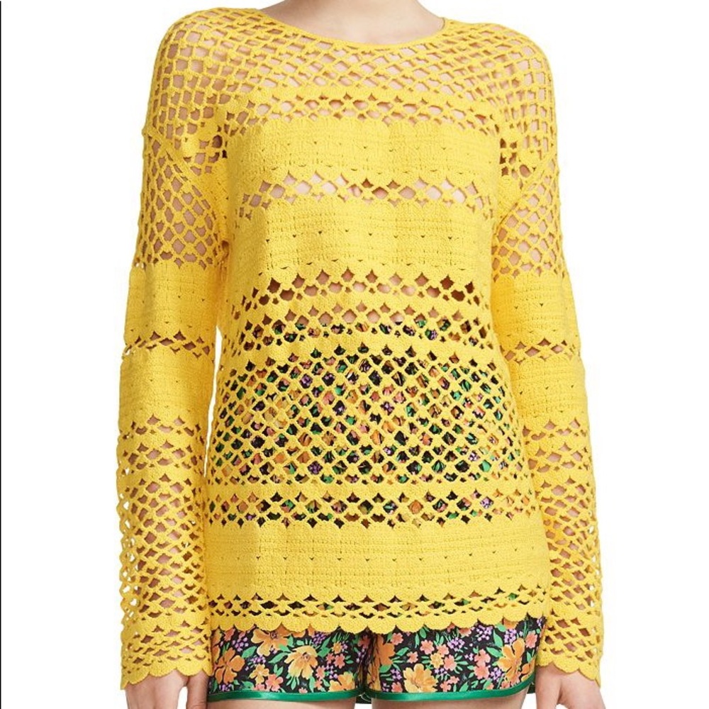 Maje - Melisse Crocheted Cotton Mesh Sweater